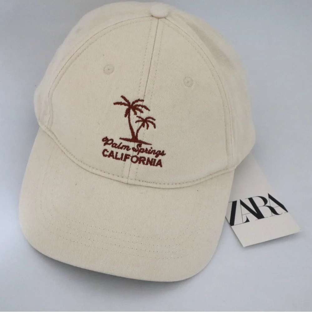 ZARA‎ Twill Beige Cream Cap Size Small Medium